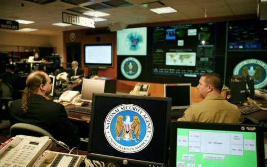 National Security Agency logo is shown on computer screen at NSA in Maryland
