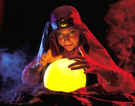 Gypsy and her crystal ball.